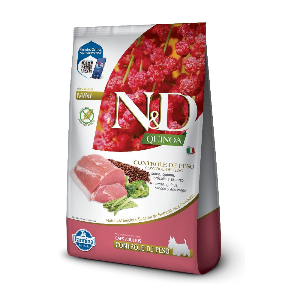 NyD Quinoa perro adulto CONTROL PESO raza pequeña CERDO