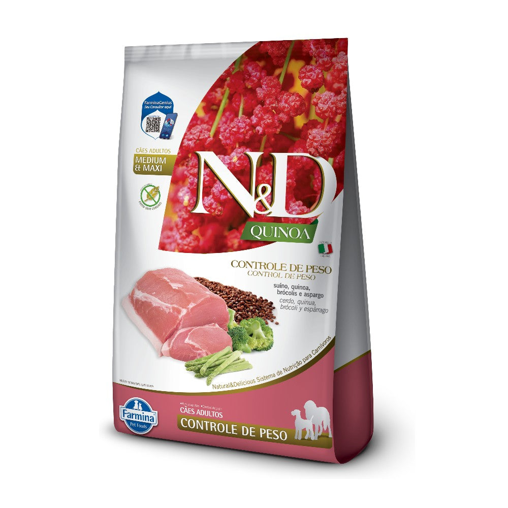 NyD Quinoa perro adulto CONTROL PESO raza med. y grandes CERDO