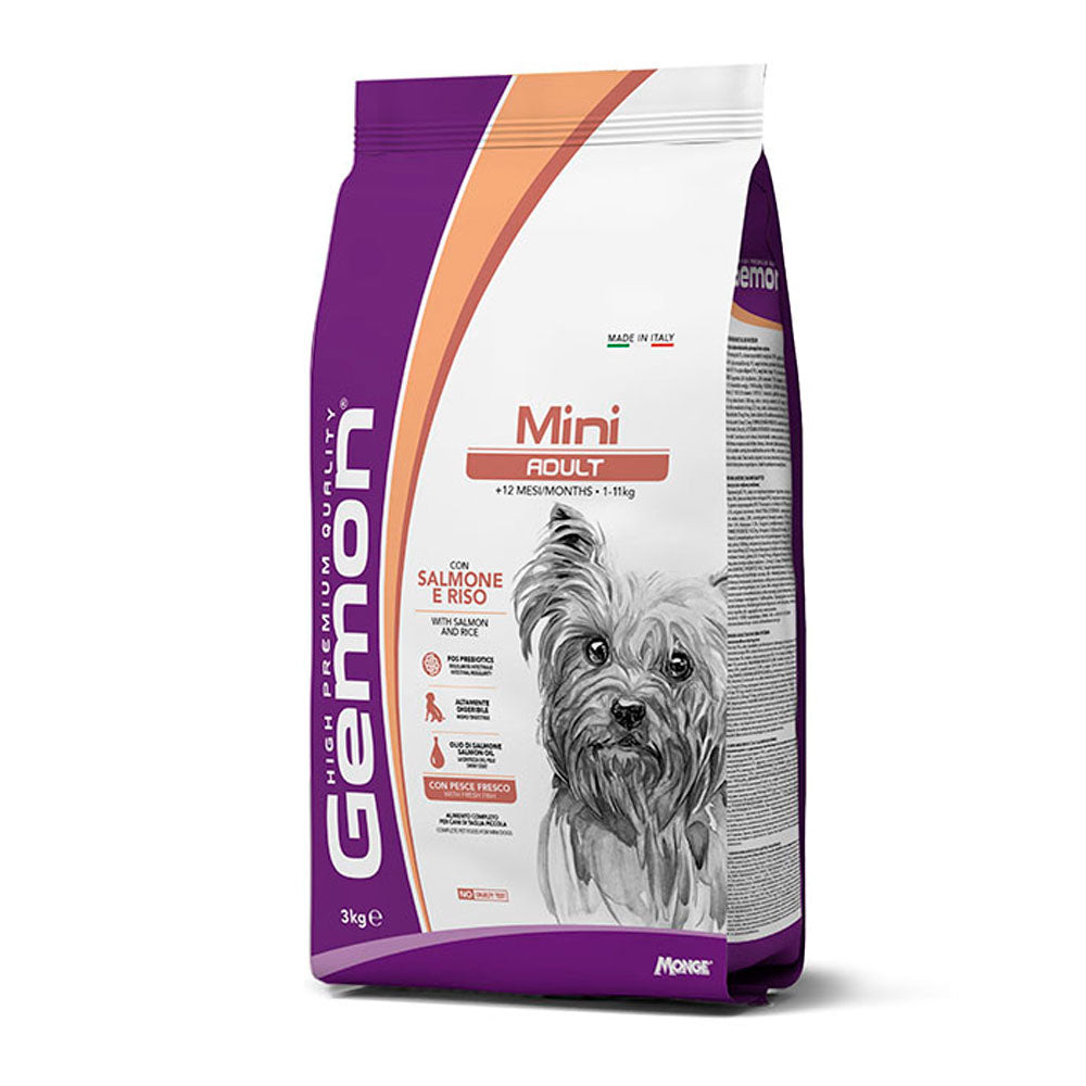 GEMON Perro adulto pequeño y mini Salmon y Arroz