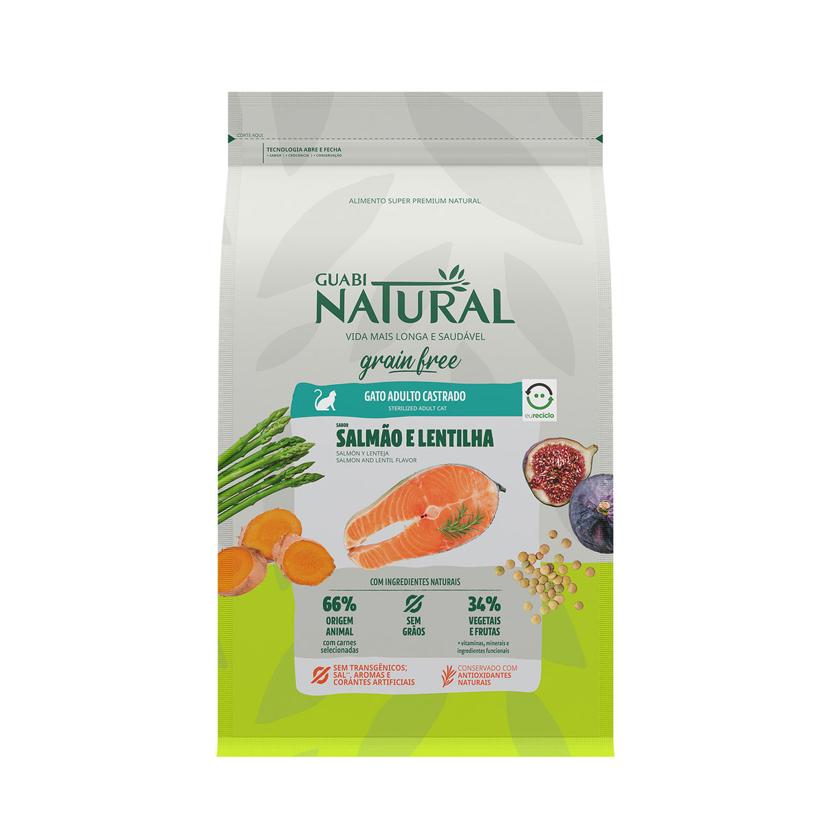 GUABI Gato adulto castrado Grain free Salmón y lenteja